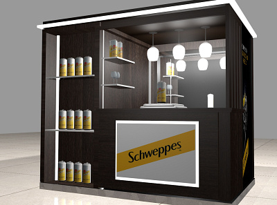 Schweppes Experience Unit 3d model branding design free standing unit