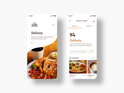 Coffee Delivery App coffee delivery food app minimalistic mobile app ui ux design