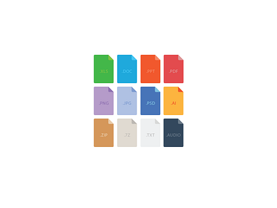 File types colors file icon types