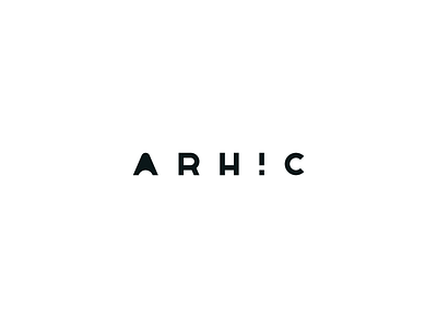 Arhic black character identity logo mark minimal style typography white