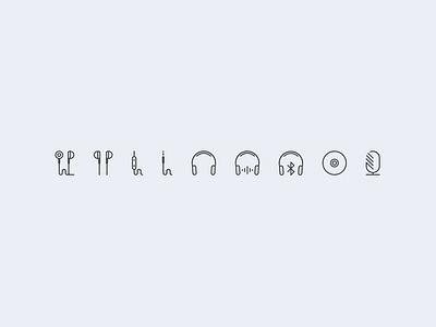 playalt — icons from mobile app clean headphone icon set icons line minimal mobile music simple sound