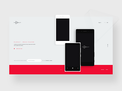 playalt — landing page clean flat landing layout minimalist page phone ui user interface ux webdesign