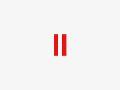 H2 abstract creative h identify inspire letter logo mark minimal red symbol
