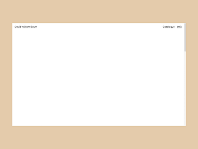 David William Baum | Info page & Catalogue code design dev interaction interaction design minimal motion