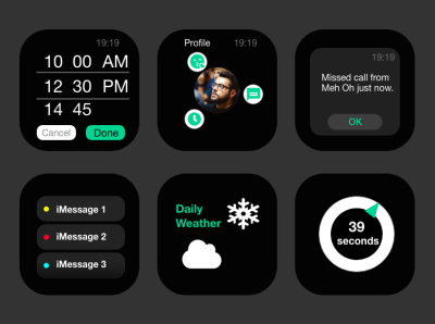 Day 10 #UI black green imessage interactive interface iwatch ui design