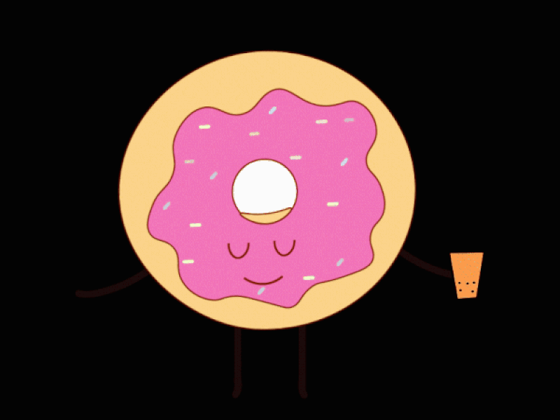 Chilling Donut with Boba time animation boba tea chilling fun fun animation happy donut motion design smiling snack time
