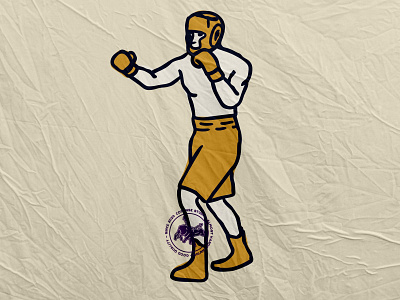 Boxing Man badge design badge logo design illustration logo logo template retro design retro logo