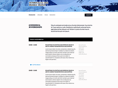 Arctic Futures Symposium: programme design responsive web webdesign