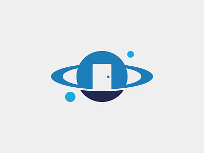 Planet Door Logo (for sale) blue branding design door logo employment logo icon illustration job logo logo logo for sale office logo planet logo saturn work logo