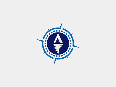 Letter A Iceberg Compass Logo (for sale) branding compass logo design iceberg logo icon letter a logo logo logo for sale monogram logo mountain logo sea logo travel logo typography