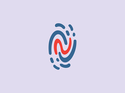 N Fingerprint Logo (for sale) app branding design fingerprint logo icon letter n logo logo logo for sale monogram logo security logo tech logo technology logo typography