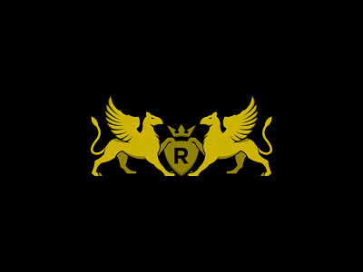 Heraldry Griffin Logo (for sale) bird logo branding crest logo crown logo design griffin logo heraldry heraldry logo icon lion logo logo logo for sale shield logo typography