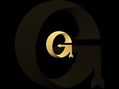 Letter G Golden Arrow Logo (for sale) arrow logo letter g logo letter logo logo logo for sale monogram logo typography