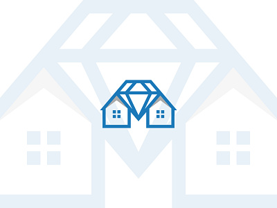 Two House And Diamond Logo (for sale) diamond logo house logo jewelry logo logo logo for sale monogram logo