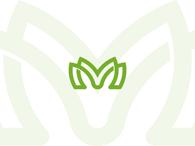 Letter M Or Mm Leaf Logo (for sale) floaral logo leaf logo leave logo letter mm logo logo logo for sale m logo mm monogram monogram logo nature logo typography