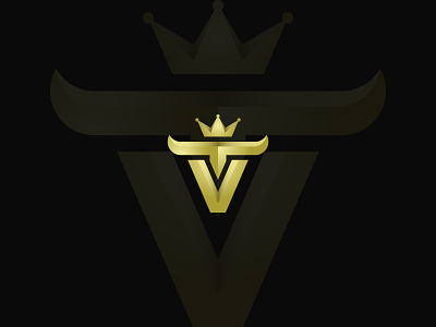 Letter Vt Bull King Logo (for sale) cripto logo crown logo forex logo logo logo for sale monogram logo stock logo trading logo tv logo tv monoram typography vt logo vt monogram