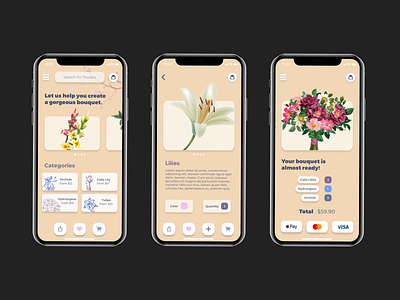 Flower Shop App Concept app branding concept design florist flower flower shop ios app design iphone app minimal ui ux website