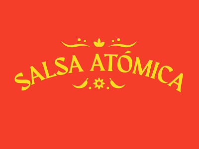 Salsa Atomica Logo chilly columbia family fanart logo mexican modern packaging red salsa sauce tv yellow