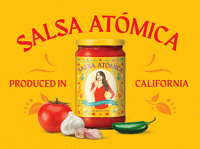 Salsa Atomica - Salsa Picante Mexicana chilly columbia design family illustration logo mexican modern parody red salsa sauce sofia tv