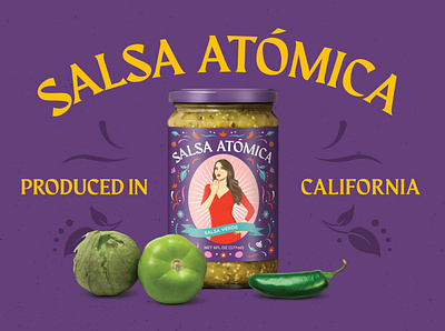 Salsa Atómica - Salsa Verde chilly columbia design food illustration logo mexican modern packaging purple red salsa sauce