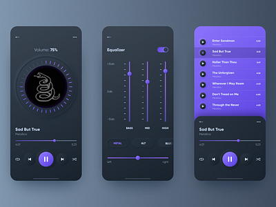 Music App Neomorphism Style Dark Mode app design neomorphism ui ux