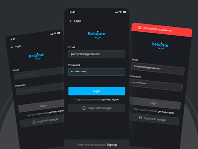 Login Page Mobile App | Dark