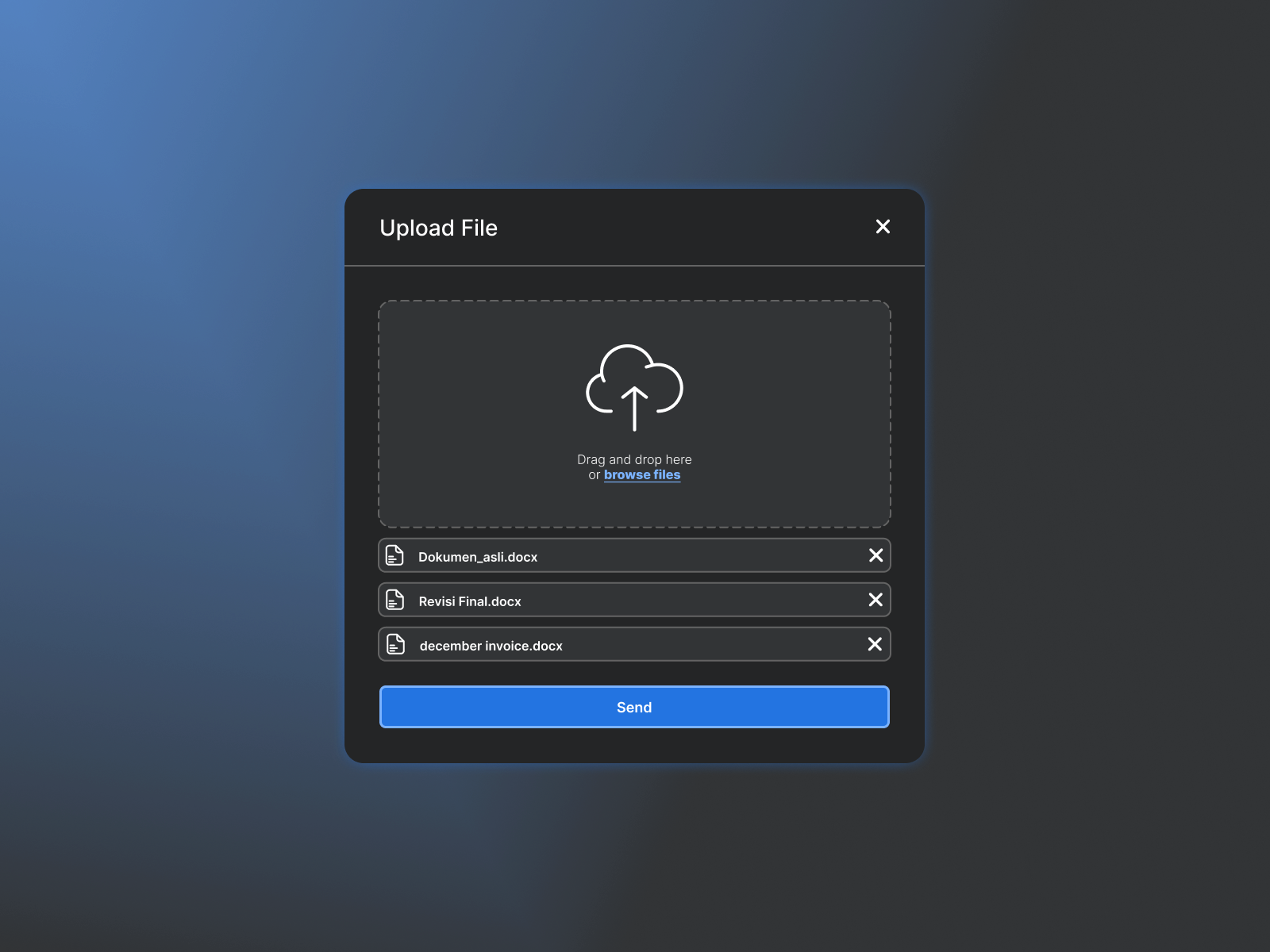 Upload file modal UI Design by Muhammad Raihan Januar on Dribbble