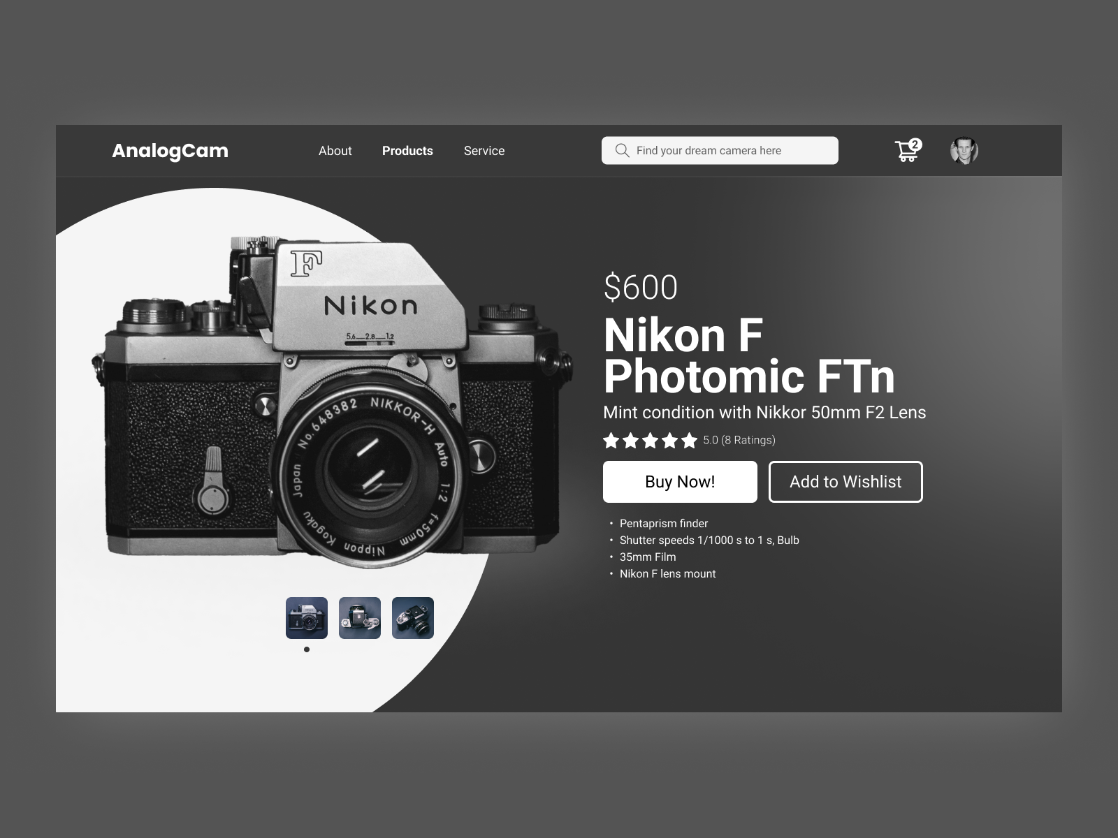 Analog Camera Store  UI by Muhammad Raihan Januar on Dribbble