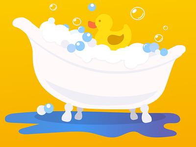 WeeSchool Illustration - Bathtime app baby digital illustration illustration mobile