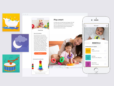 Weeschool Touchpoints app babies illustration kids marketing parenting ui ux website weeschool