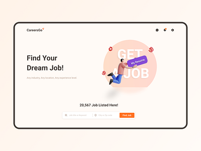 CareersGo app design figma job portal job search minimal design mobile ui uidesign uiux ux