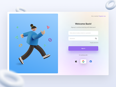 Sign in page 3d branding design figma minimal design sign in sign up ui uidesign uiux