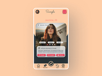 Dating App agency app appdesign design dribbble figma mobile app mobile app design mobile ui ui user interface ux