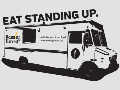 Eat Standing Up food truck roaming harvest t shirt vector