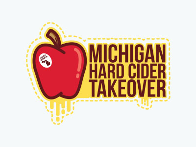 MI Cider apple cider logo michigan vector