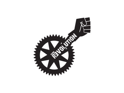 Revolution (Updated) bike branding crank identity logo