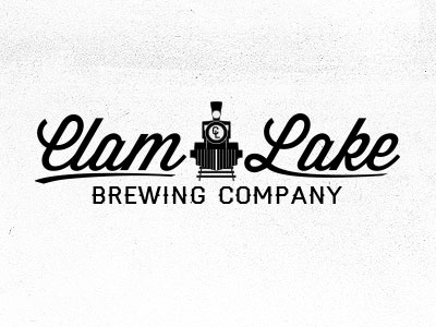 Clam Lake Brewery beer brewery logo script train vector