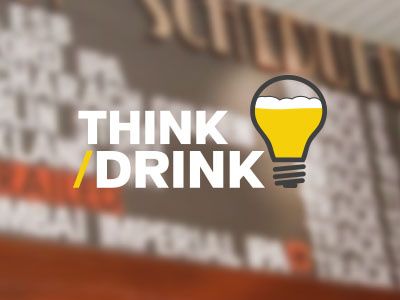 Think/Drink beer lightbulb logo think