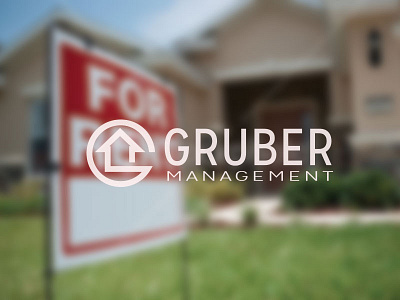 Gruber Logo brand house logo property management real estate thick lines
