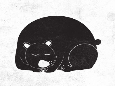 Sleeping Bear 2 bear black white rebound vector