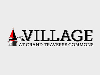 Village Logo cupola spire state hospital traverse city vector