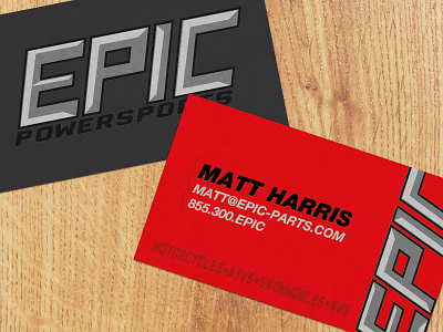 Epic Powersports Card branding business card identity logo