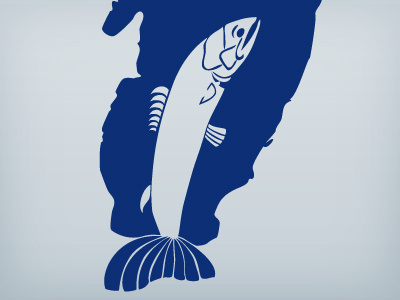 GT Bay Salmon Classic fish great lakes identity logo michigan salmon water