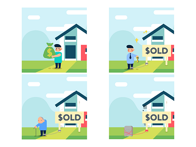 Housing Crisis Storyboard adobe illustrator illustration vector art