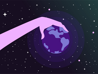 Hold a Earth design flat ilustration planet star