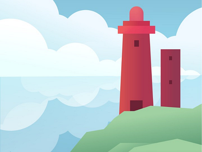 a Lighthouse app design dribble flat ilustration landscape lighthouse mobile scenery web