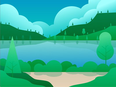 landscape|flat ilustration