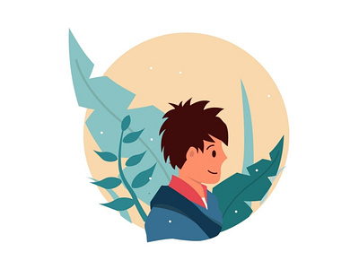 Myself Flat Illustration