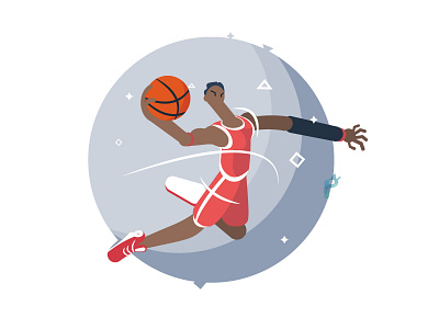 Slam Dunk Illustration basketball character design design app dribbble flat illustration mobile slamdunk web