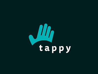 Tappy alternative type blue branding eye finger green hand logo tap touchscreen tounch